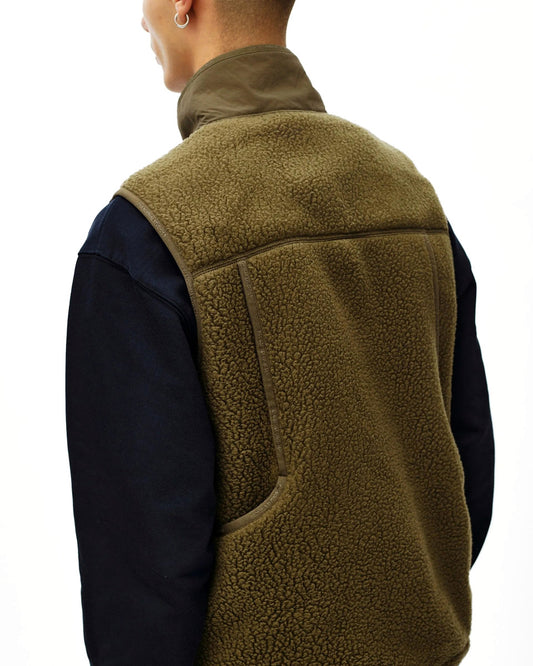 PAS NORMAL STUDIOS Off Race Pile Fleece Vest - Deep Olive