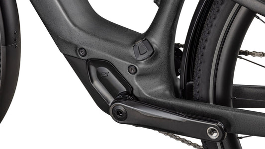SPECIALIZED Turbo Vado SL 2 6.0 EQ Carbon Ebike - SATIN BLACK SPECKLE OVER CARBON / DOLOMITE METALLIC FROST REFLECTIVE