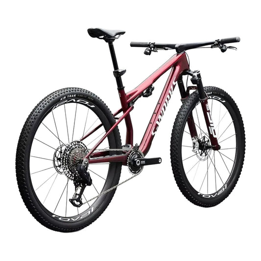 SPECIALIZED S-Works Epic 9 Complete MTB - Gloss Red Tint Over Red Reflex Pearl Edge Fade / Metallic White Silver