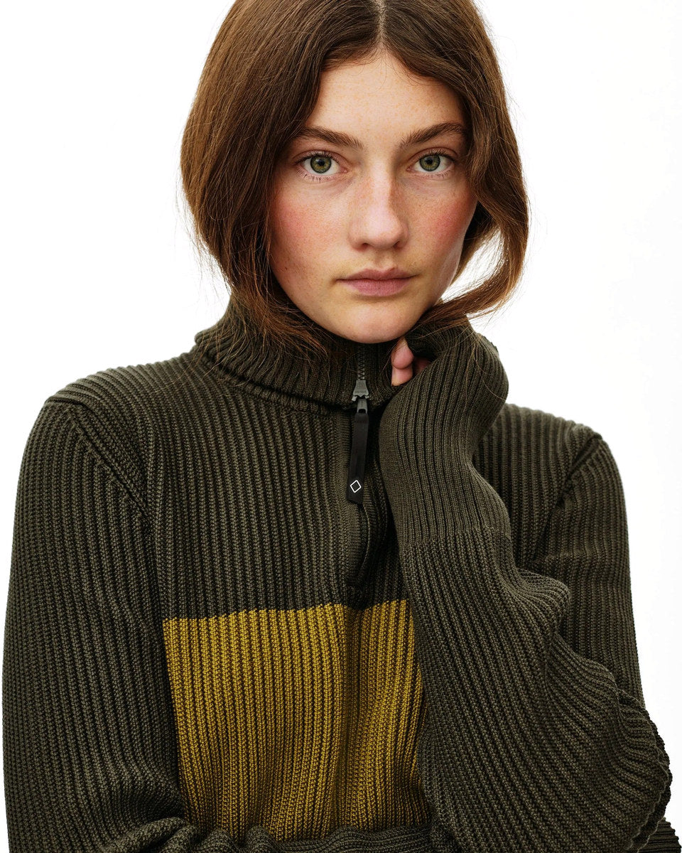 PAS NORMAL STUDIOS Off Race Merino Knit Half Zip - Olive