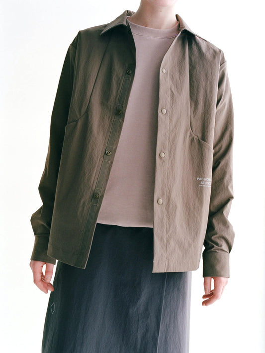 PAS NORMAL STUDIOS Off Race Tech Overshirt - Ash Brown