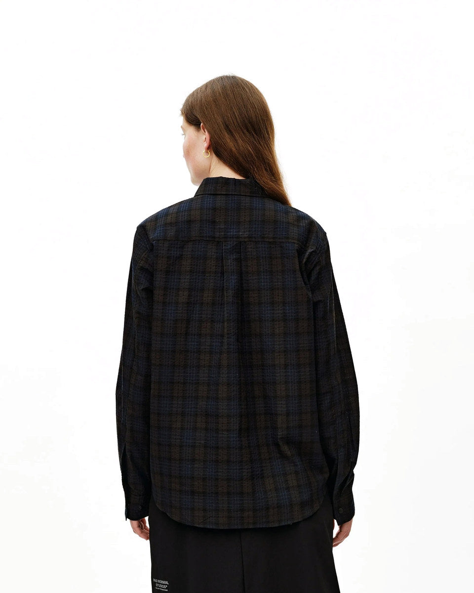PAS NORMAL STUDIOS Off Race Seersucker Shirt - Dark Navy