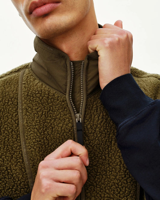 PAS NORMAL STUDIOS Off Race Pile Fleece Vest - Deep Olive