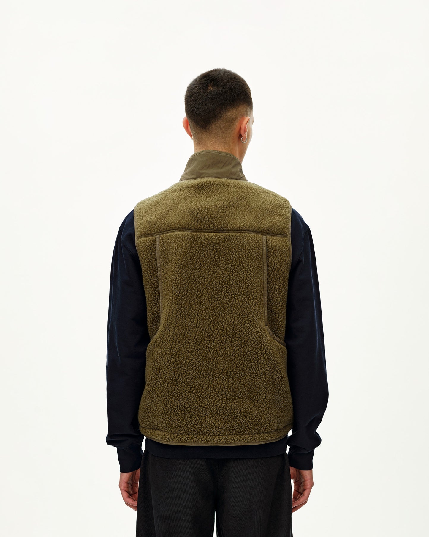 PAS NORMAL STUDIOS Off Race Pile Fleece Chaleco de ciclisme - Deep Olive