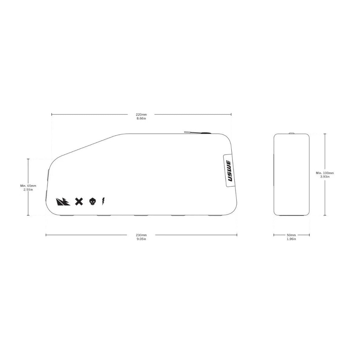 USWE TOP TUBE BAG - BLACK