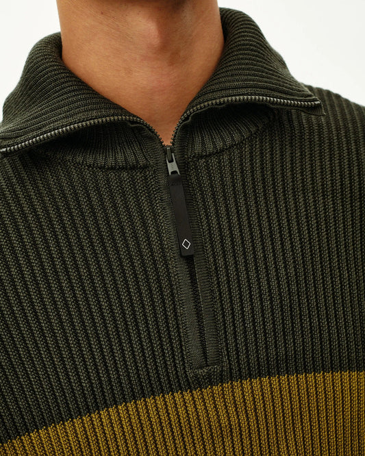 PAS NORMAL STUDIOS Off Race Merino Knit Half Zip - Olive
