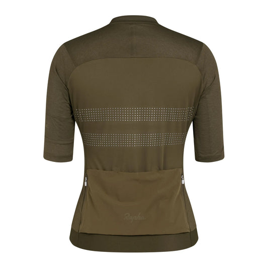 RAPHA Women's Brevet Lightweight Jersey III - Dark Olive/Silver Reflective