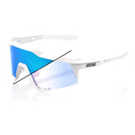RIDE 100% Speedcraft Sunglasses - Bastille Pearl White Glitter / Blue Mirror Photochromic Lens