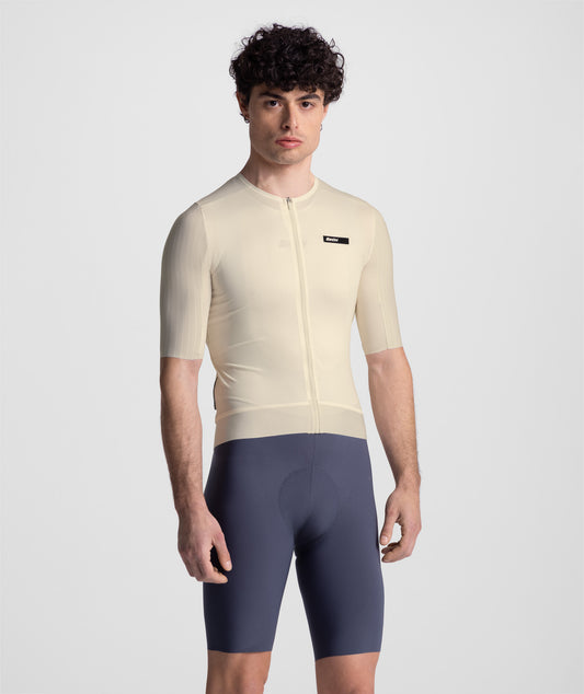 SANTINI Aero Race Unisex Korte mouwen Fietsshirt - Cream