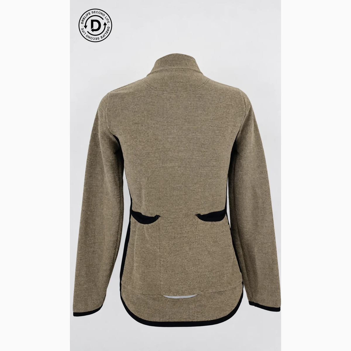 Café du Cycliste Women Long Sleeve Jersey - Taupe (Second life) — rear view