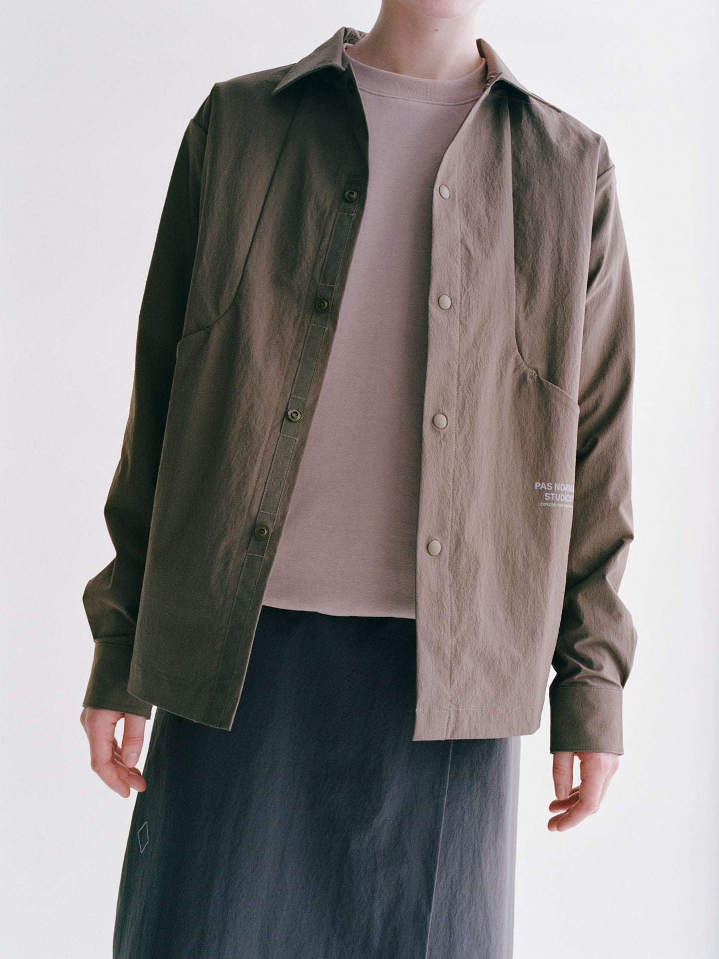 PAS NORMAL STUDIOS Off Race Tech Overshirt - Ash Brown