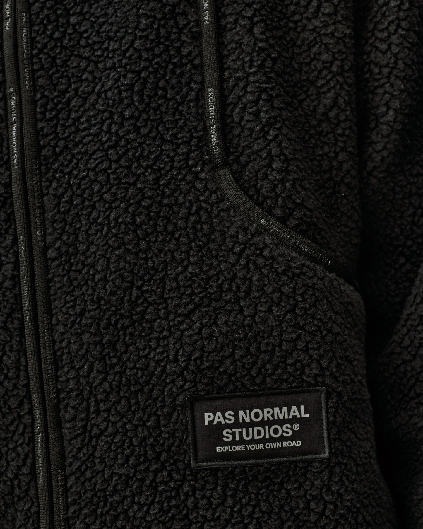 PAS NORMAL STUDIOS Off Race Pile Fleece Jacket - Black