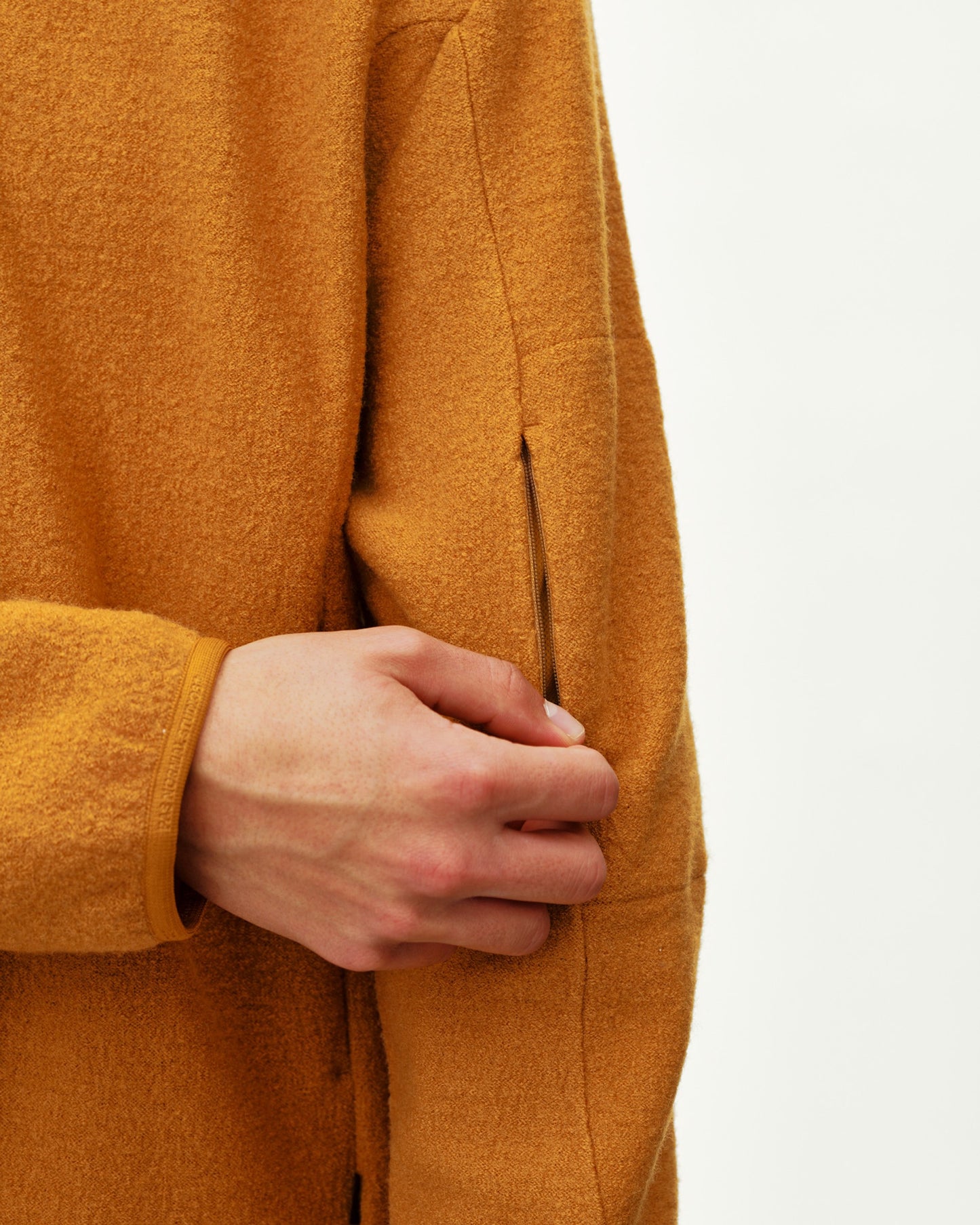 PAS NORMAL STUDIOS Off Race Boiled Wool Half Zip - Ochre