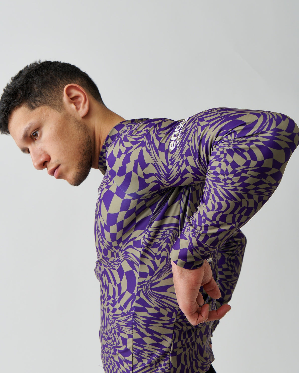PAS NORMAL STUDIOS Men Enough Mechanism Long Sleeve Jersey - Check Dark Purple
