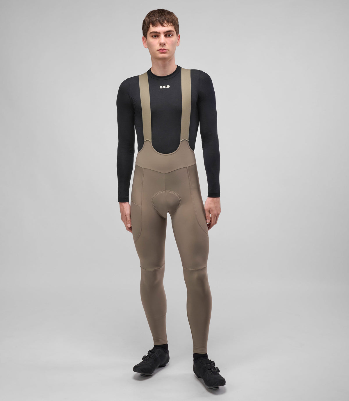 PEDALED ELEMENT Cykelbukser med seler Cykelbukser med seler Tights - STONE GRAY