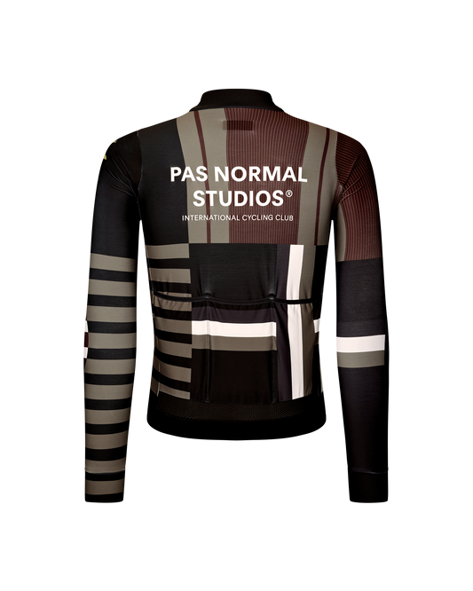 PAS NORMAL STUDIOS Hommes Mechanism Maillot manches longues - AOP International Dark Olive