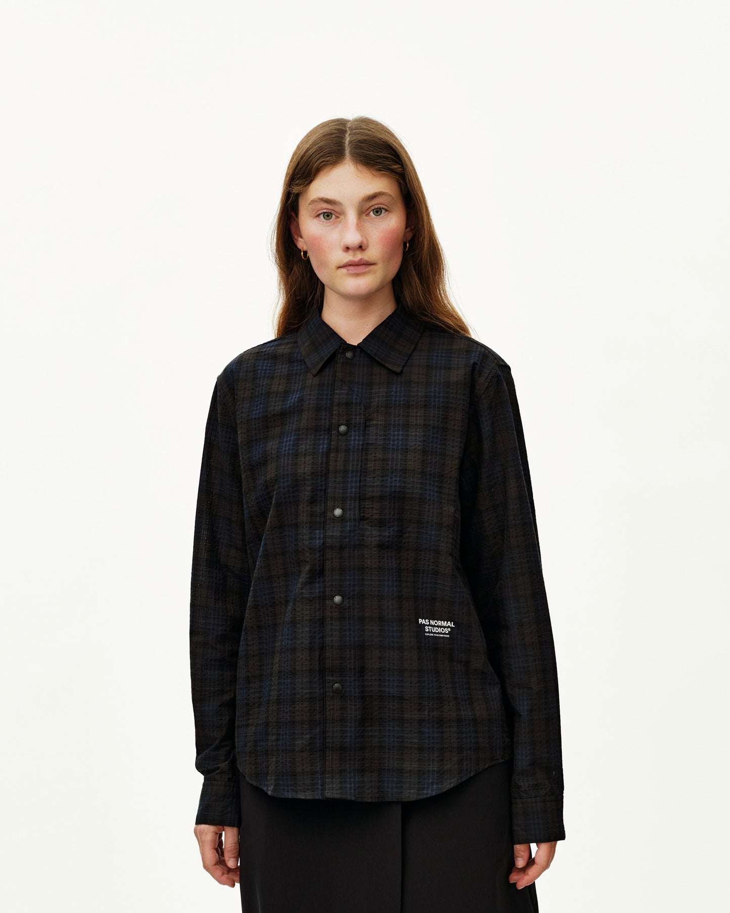 PAS NORMAL STUDIOS Off Race Seersucker Shirt - Dark Navy