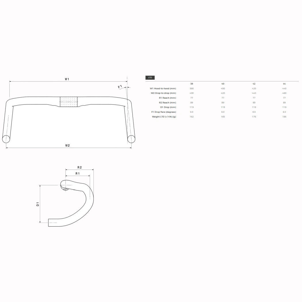 3T Superergo LTD Carbon Handlebar - Black