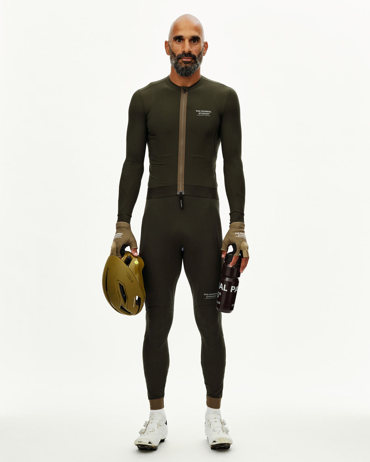 PAS NORMAL STUDIOS Mannen Escapism Fietsshirt lange mouwen - Dark Olive