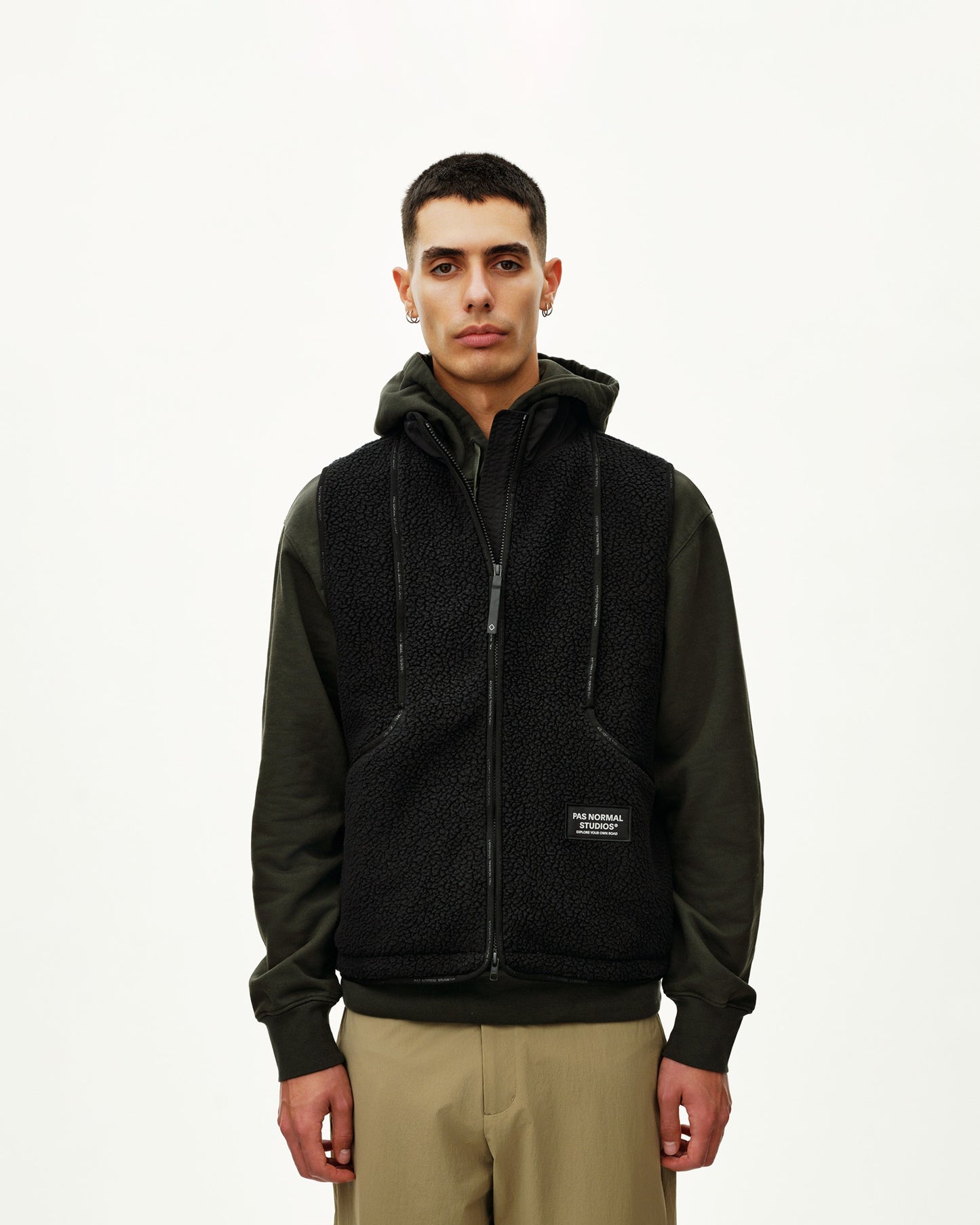 PAS NORMAL STUDIOS Off Race Pile Fleece Chaleco de ciclisme - Negre