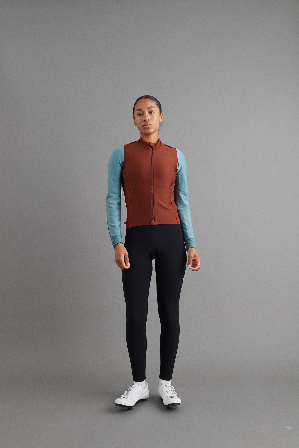 PAS NORMAL STUDIOS Women Mechanism Thermal Long Sleeve Jersey - Mahogany / Dusty Teal