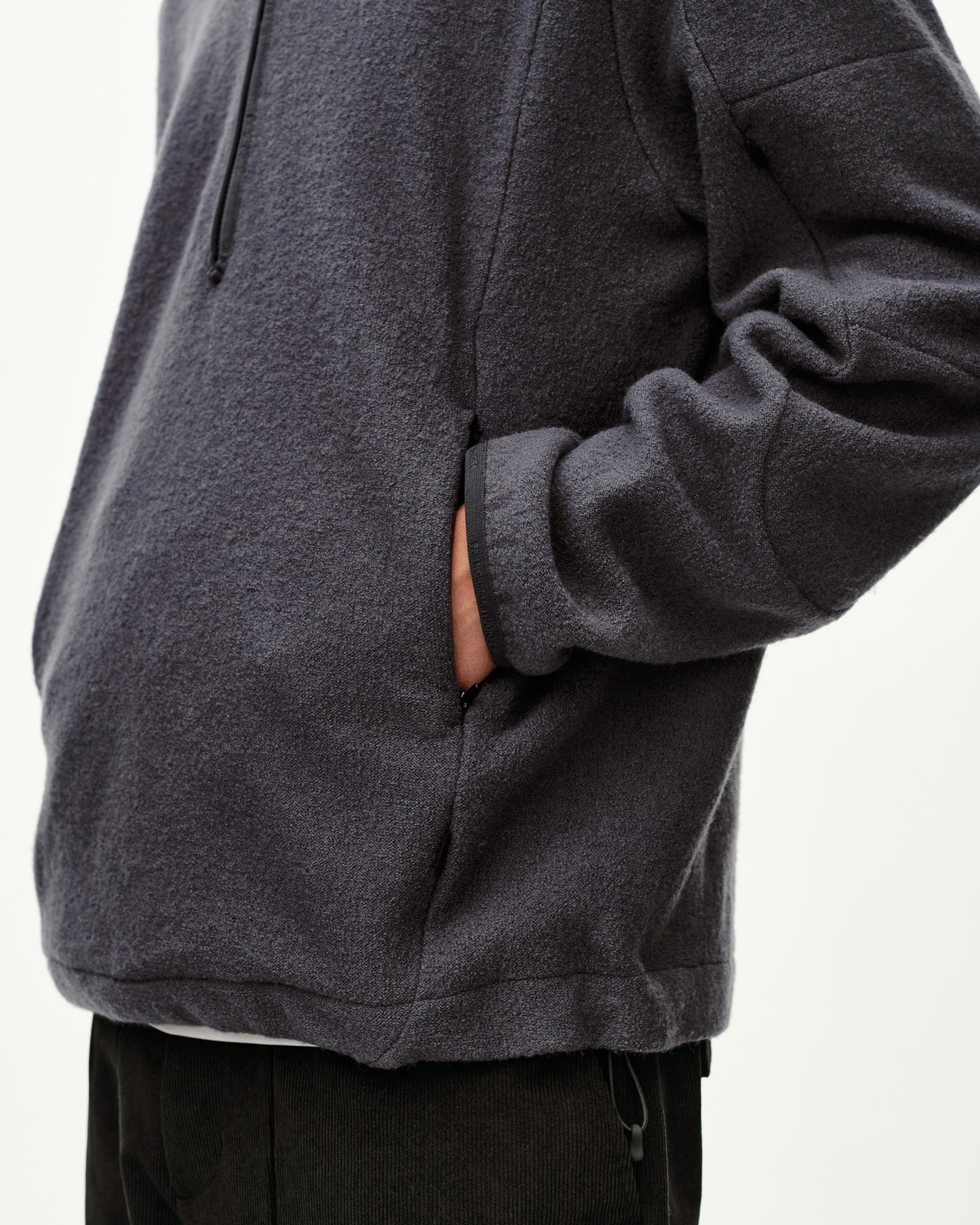 PAS NORMAL STUDIOS Off Race Boiled Wool Half Zip - Steel