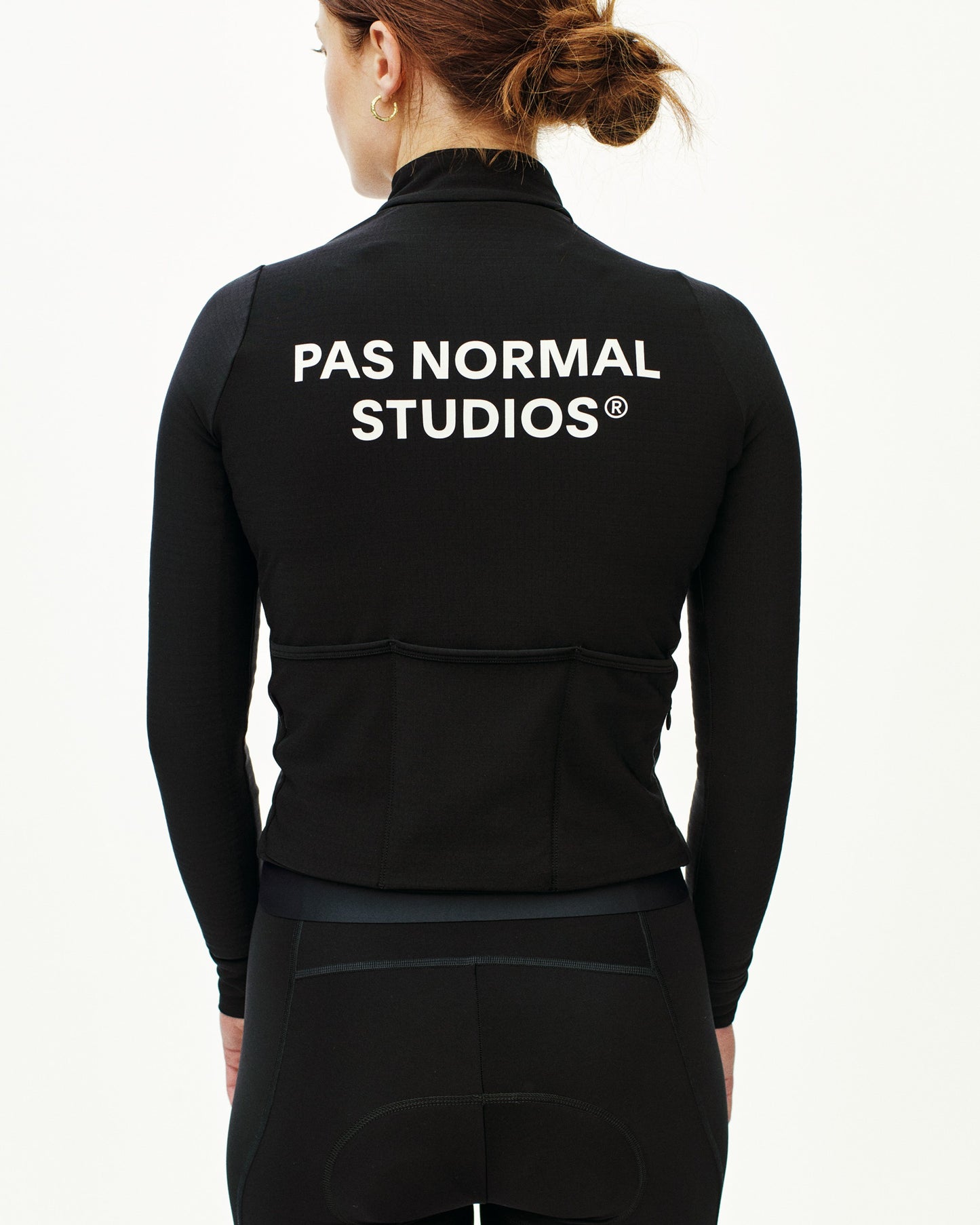 PAS NORMAL STUDIOS Mujer Essential Maillot Ciclismo Manga Larga - Negro