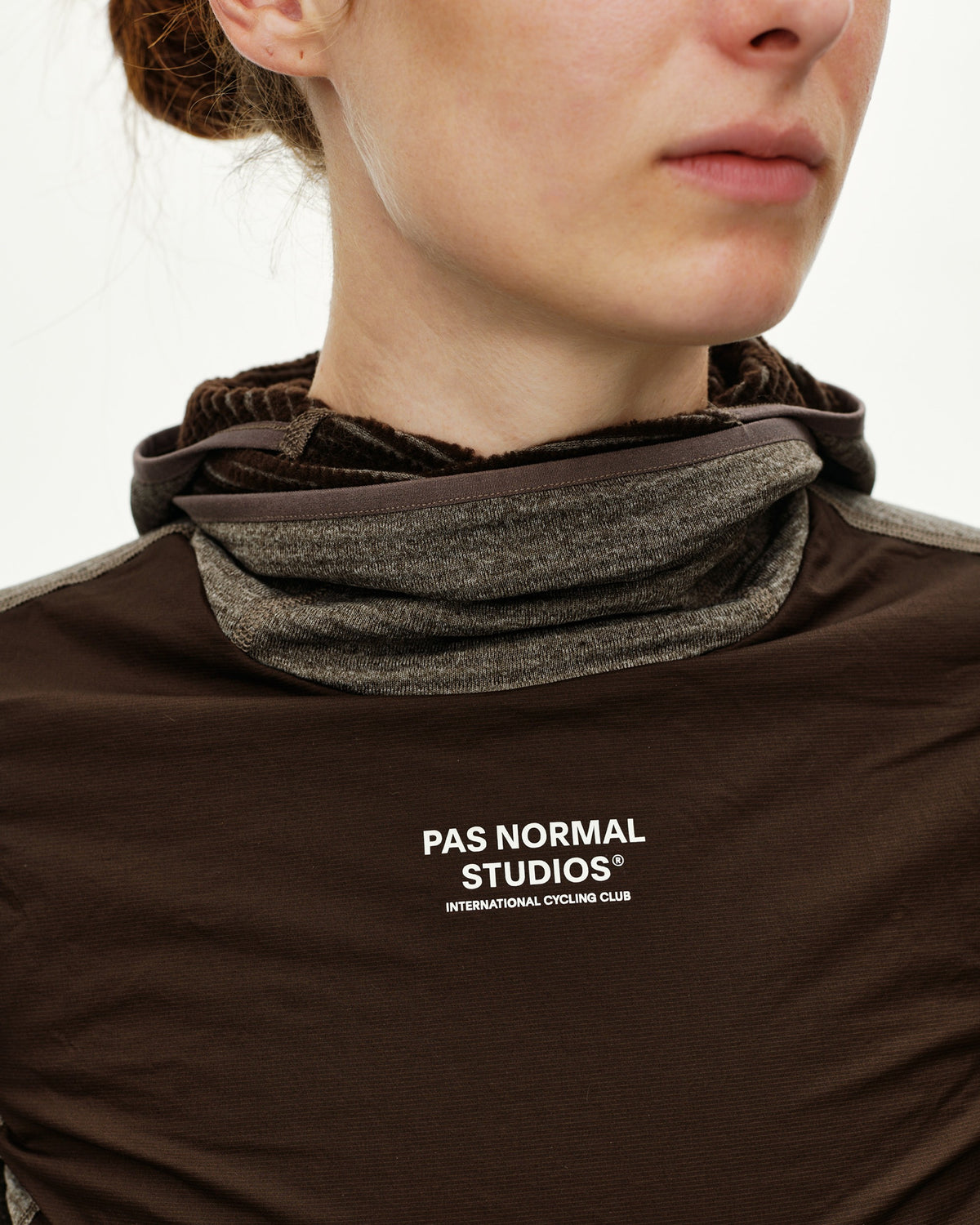 PAS NORMAL STUDIOS Women Thermal Hooded Baselayer Windproof - Dark Coffee