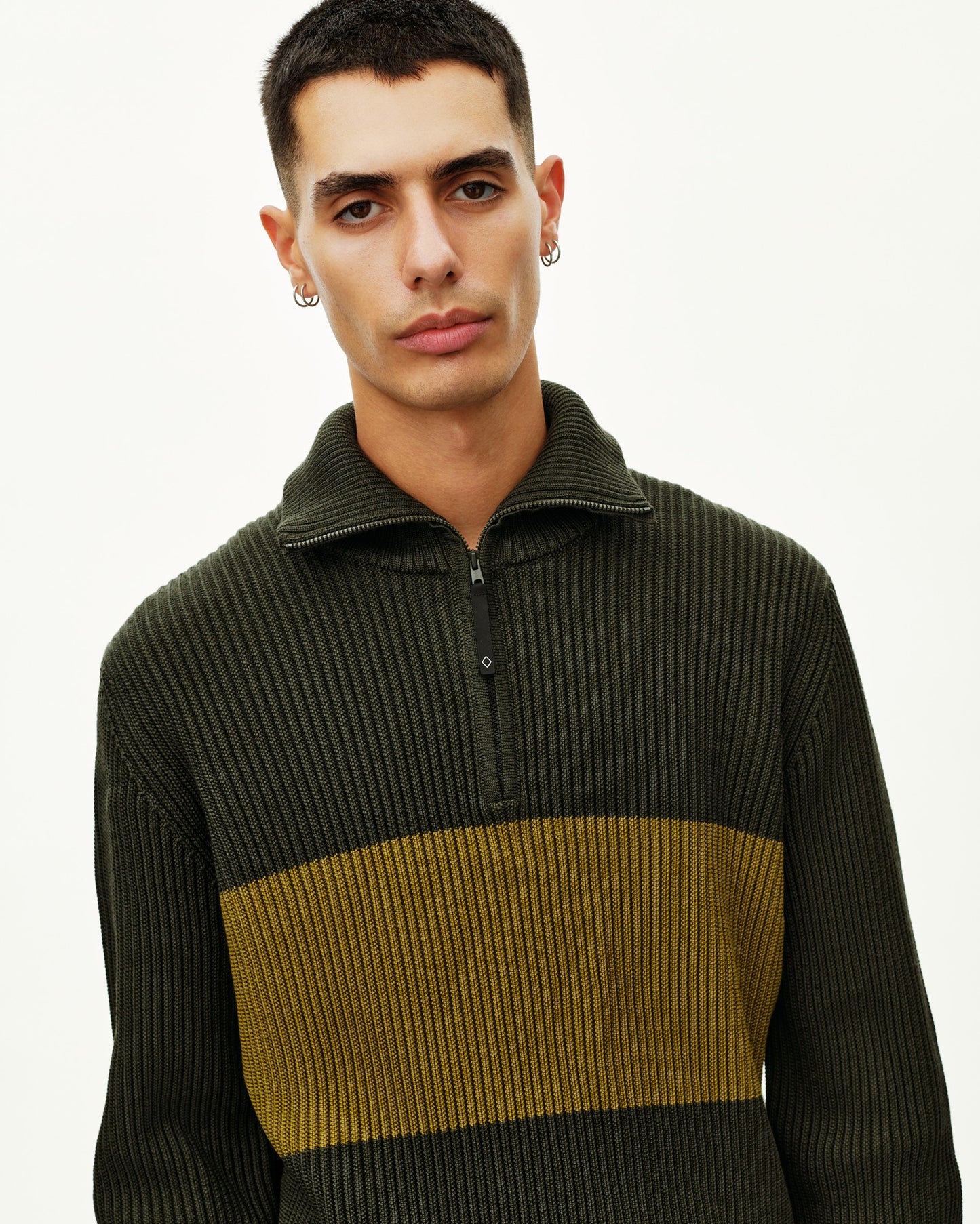 PAS NORMAL STUDIOS Off Race Merino Knit Half Zip - Olive