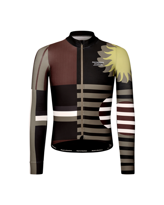 PAS NORMAL STUDIOS Hommes Mechanism Maillot manches longues - AOP International Dark Olive