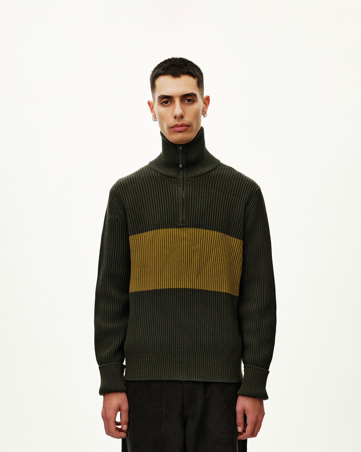 PAS NORMAL STUDIOS Off Race Merino Knit Half Zip - Olive