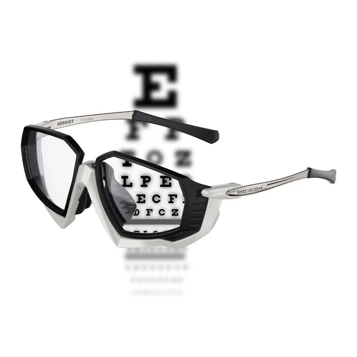 SCICON AEROJET TITANIUM METAL WHITE RX SUNNGLASSES - CLEAR LENSES