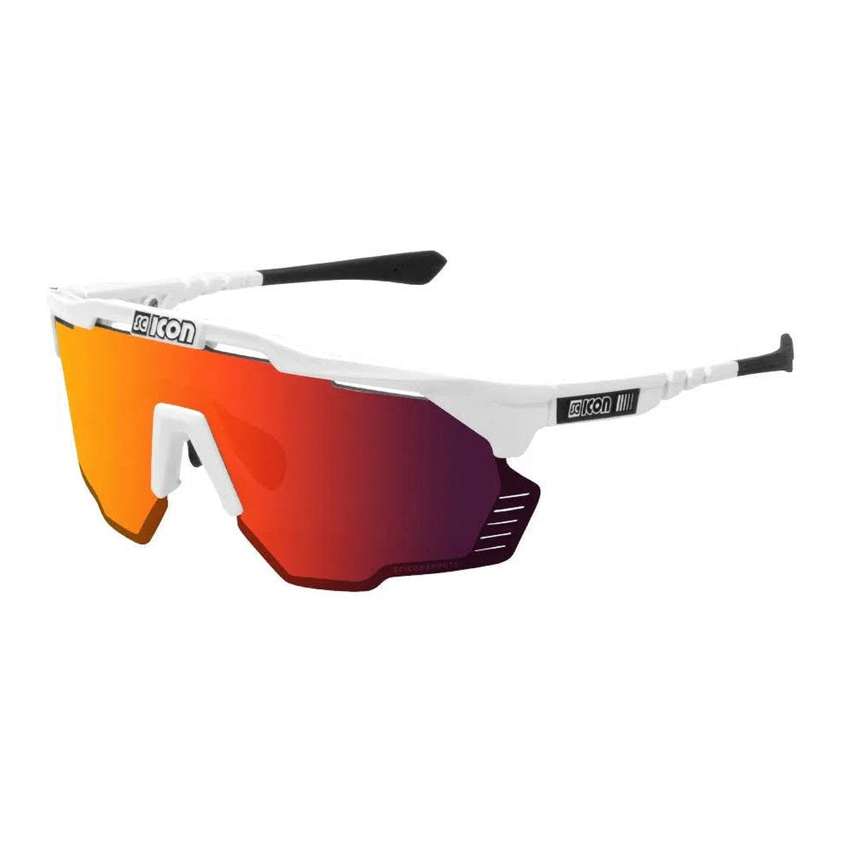 SCICON AEROSHADE KUNKEN WHITE GLOSS Sunglasses - MULTIMIRROR RED LENSES