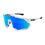 SCICON AEROSHADE XL BLANCO BRILLANTE - MULTIMIRROR BLUE LENSES