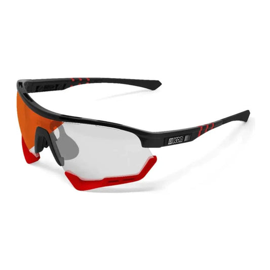 SCICON AEROTECH XL BLACK GLOSS Sunglasses - PHOTOCHROMIC RED LENS