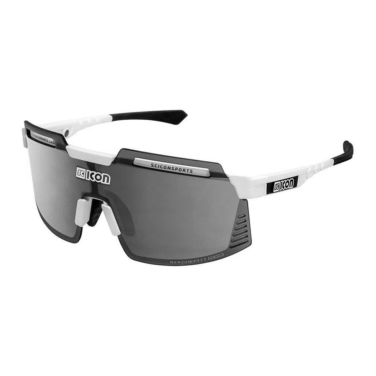SCICON AEROWATT FOZA WHITE GLOSS Sunglasses - MULTIMIRROR SILVER LENSES