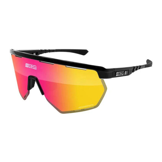 SCICON AEROWING BLACK GLOSS Sunglasses - MULTIMIRROR RED LENSES