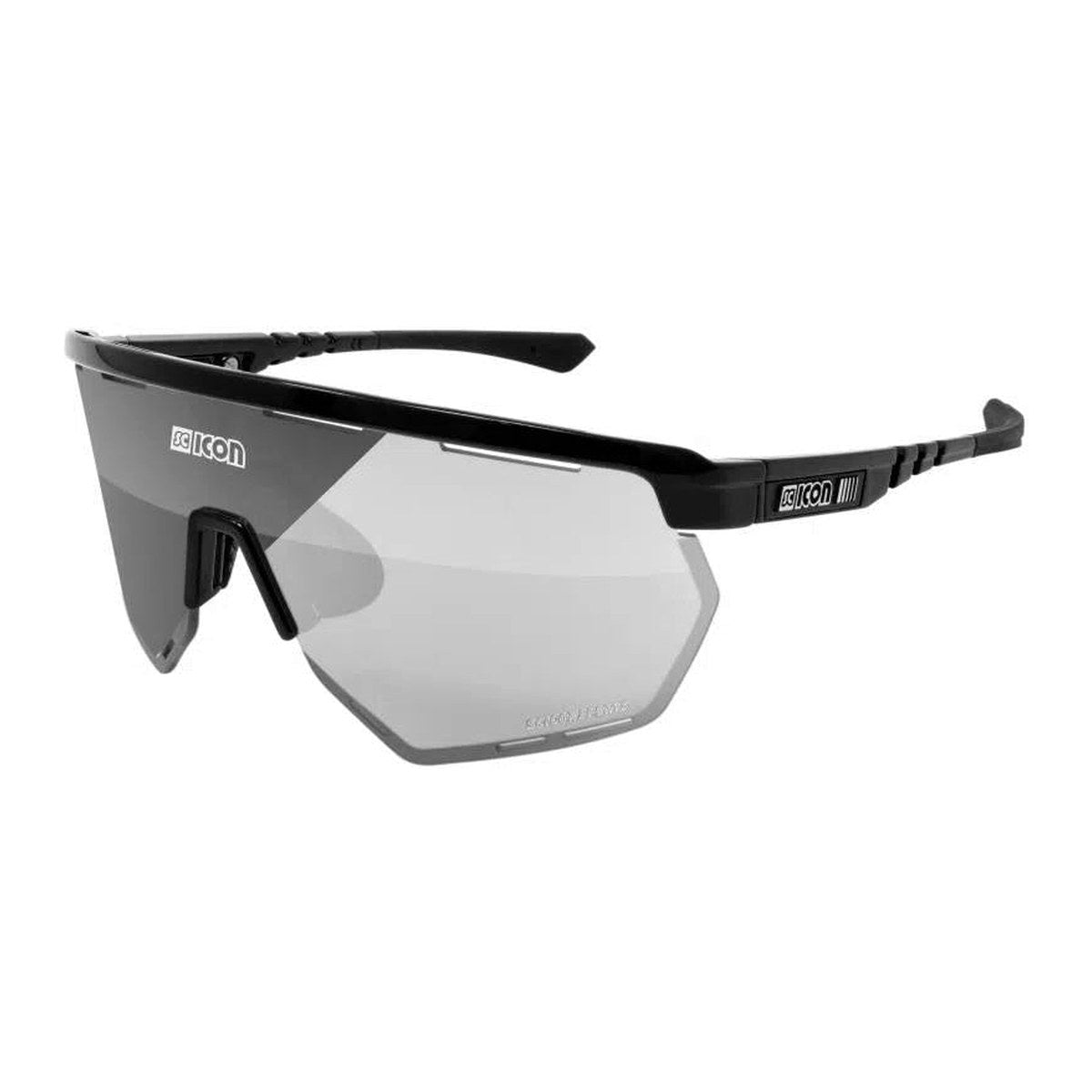 SCICON AEROWING BLACK GLOSS Sunglasses - PHOTOCHROMIC SILVER MIRROR LENS