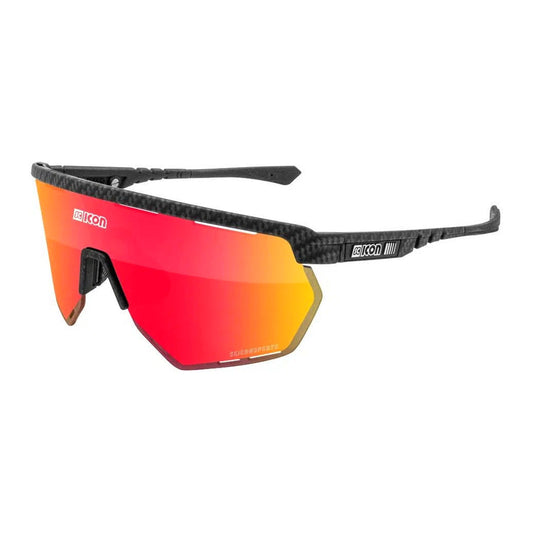 SCICON AEROWING CARBON MATT Sunglasses - MULTIMIRROR RED LENSES