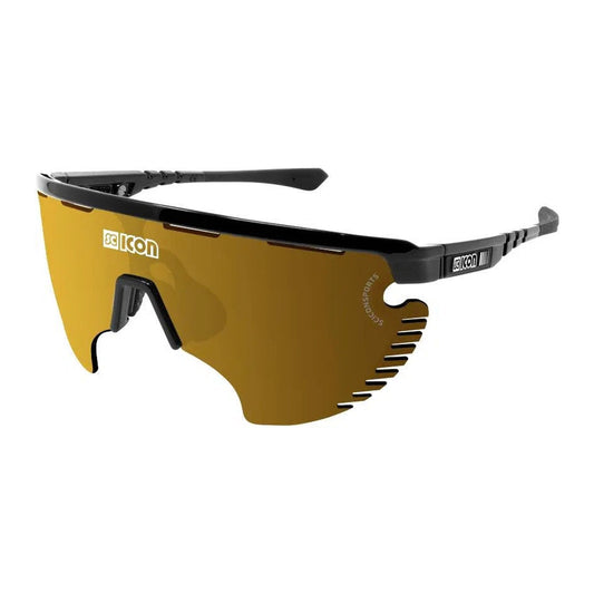 SCICON AEROWING LAMON BLACK GLOSS Sunglasses - MULTIMIRROR BRONZE LENSES