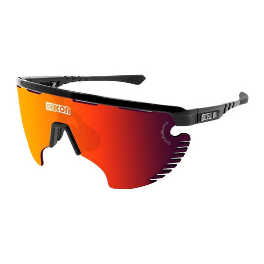 SCICON AEROWING LAMON BLACK GLOSS Sunglasses - MULTIMIRROR RED LENSES