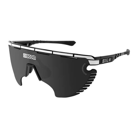 SCICON AEROWING LAMON BLACK/WHITE Sunglasses - MULTIMIRROR SILVER LENSES