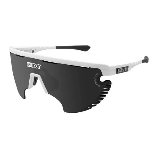 SCICON AEROWING LAMON WHITE GLOSS Sunglasses - MULTIMIRROR SILVER LENSES