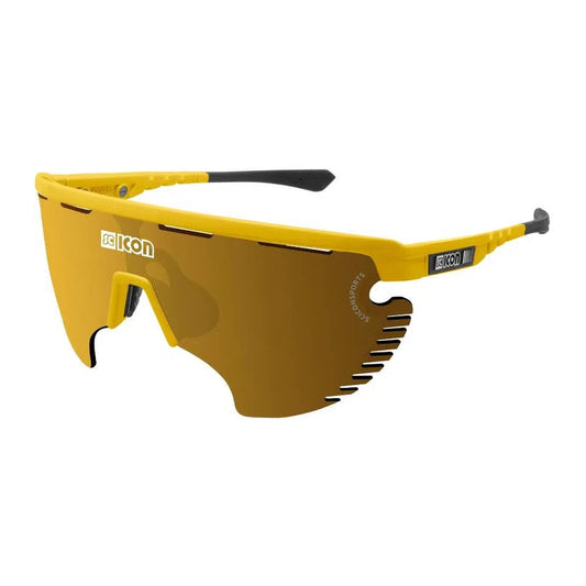 SCICON AEROWING LAMON YELLOW GLOSS Sunglasses - MULTIMIRROR BRONZE LENSES