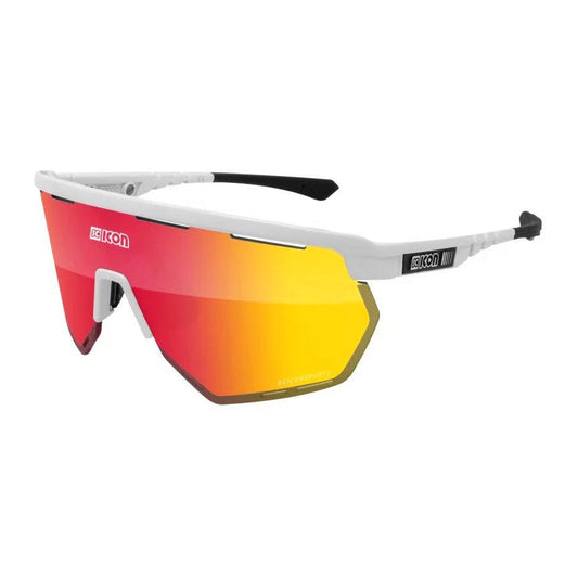 SCICON AEROWING WHITE GLOSS Sunglasses - MULTIMIRROR RED LENSES