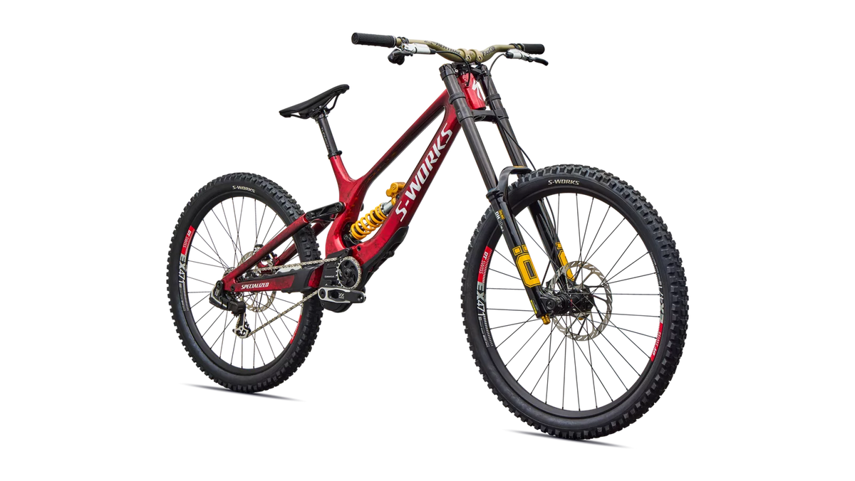 SPECIALIZED S-Works Demo 11 LTD Built for Legends Complete MTB - Gloss Red Tint Carbon / Silver Dust / White