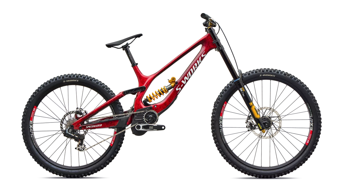 SPECIALIZED S-Works Demo 11 LTD Built for Legends Complete MTB - Gloss Red Tint Carbon / Silver Dust / White