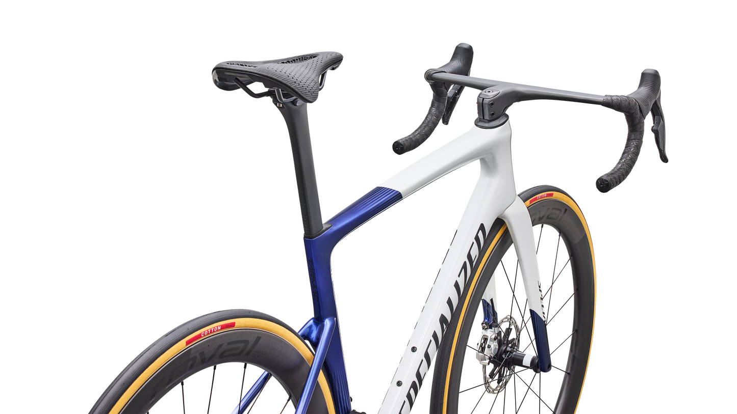 SPECIALIZED TARMAC SL9 S LEVEL Road Bike - WHITE/MAJOLICA BLUE METALLIC/OBSIDIAN METALLIC