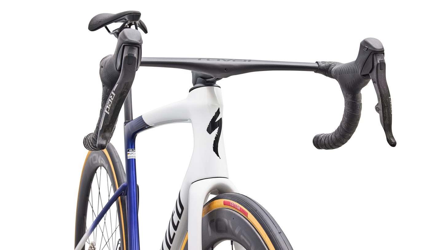 SPECIALIZED TARMAC SL9 S LEVEL Road Bike - WHITE/MAJOLICA BLUE METALLIC/OBSIDIAN METALLIC
