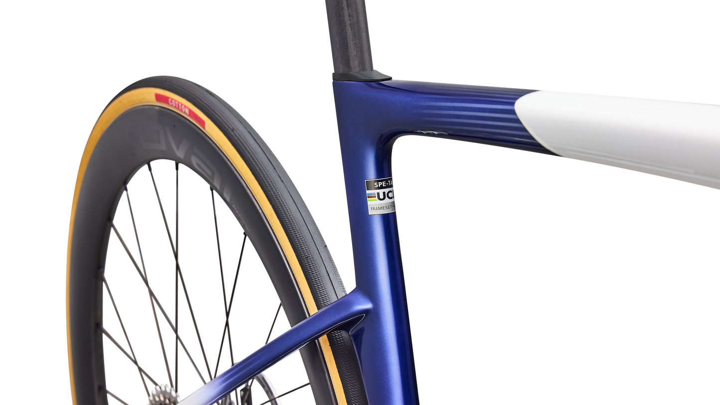 SPECIALIZED TARMAC SL9 S LEVEL Road Bike - WHITE/MAJOLICA BLUE METALLIC/OBSIDIAN METALLIC